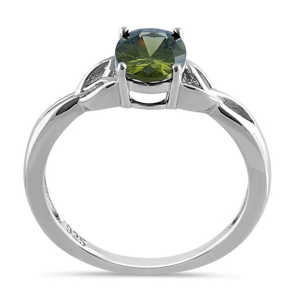 Charmed Oval Peridot Ring Womens Casual Formal Sterling Silver Jewelry New - Picture 3 of 4